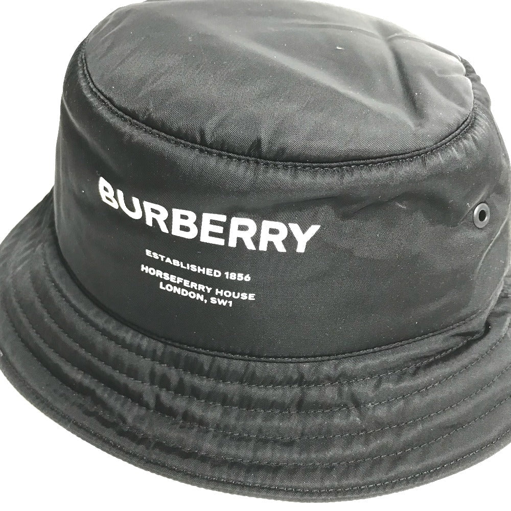 Burberry Hat 8044081 Nylon Black Horseferry Logo Mens L