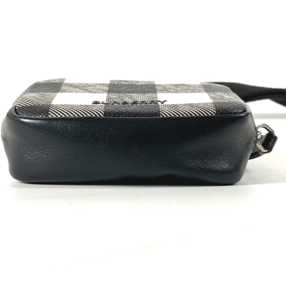 Burberry Coin Case Leather, Pvc Black Coin Pocket Wallet Check Women(Unisex)