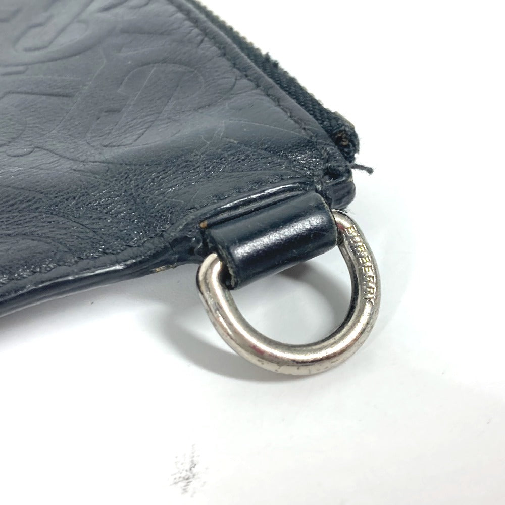 Burberry Clutch Bag Leather Black Tb Logo Mens