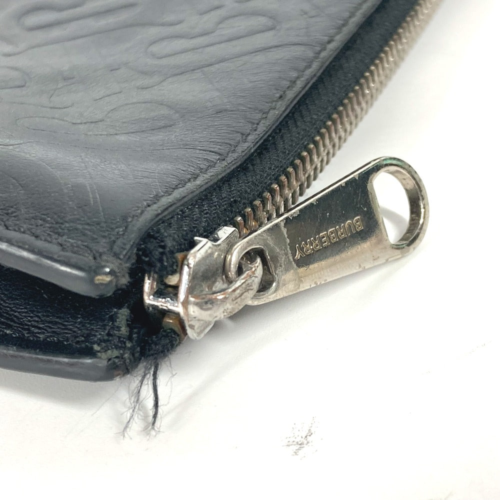 Burberry Clutch Bag Leather Black Tb Logo Mens