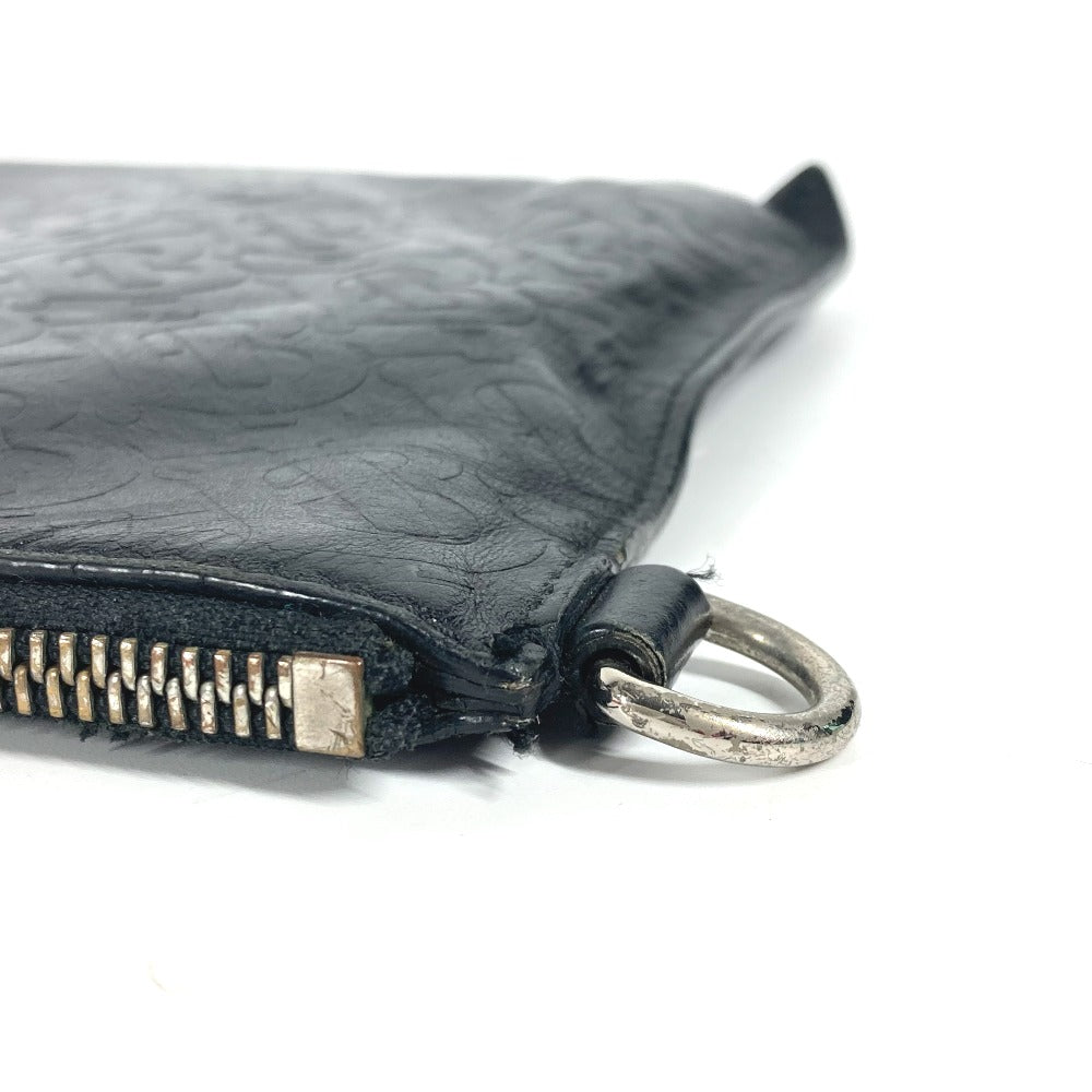 Burberry Clutch Bag Leather Black Tb Logo Mens