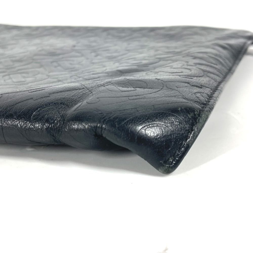Burberry Clutch Bag Leather Black Tb Logo Mens