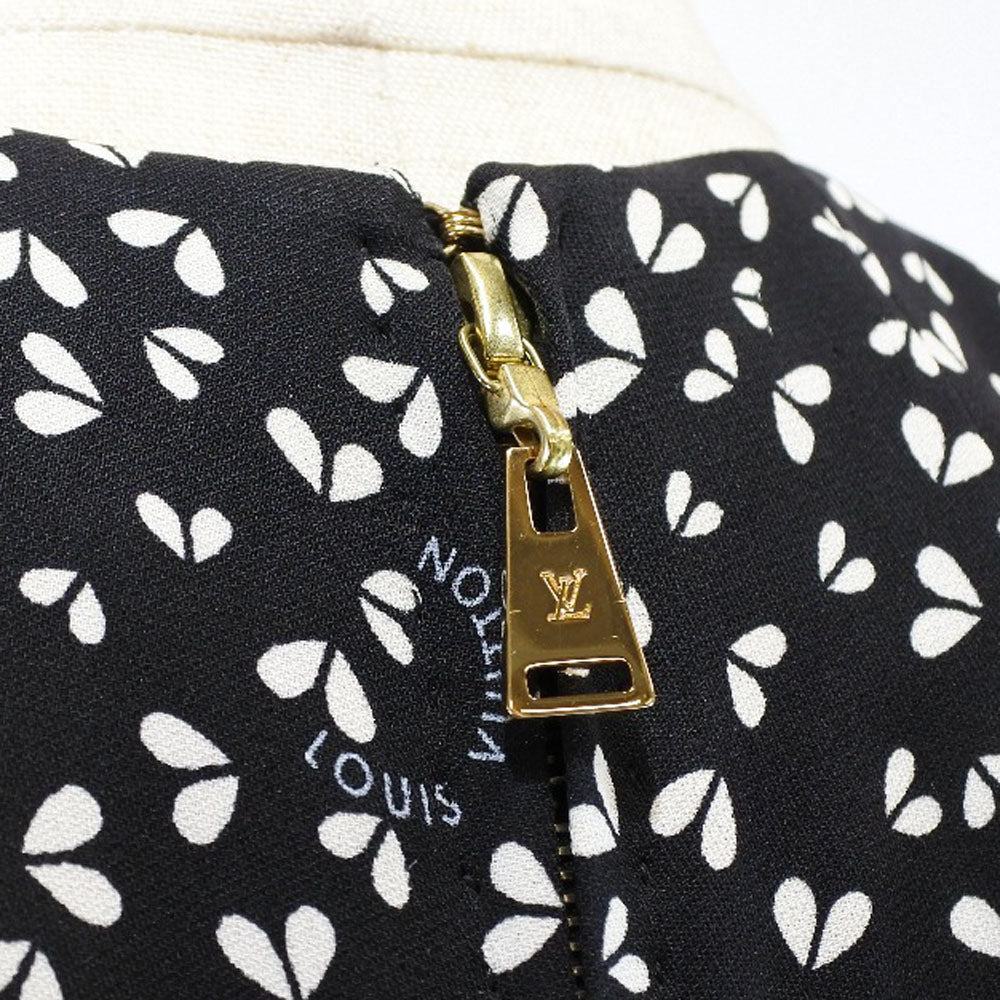 Louis Vuitton One Piece Silk Black Two-Piece Set One-Piece Sandals Dresses 34/Sandals 36 1/2