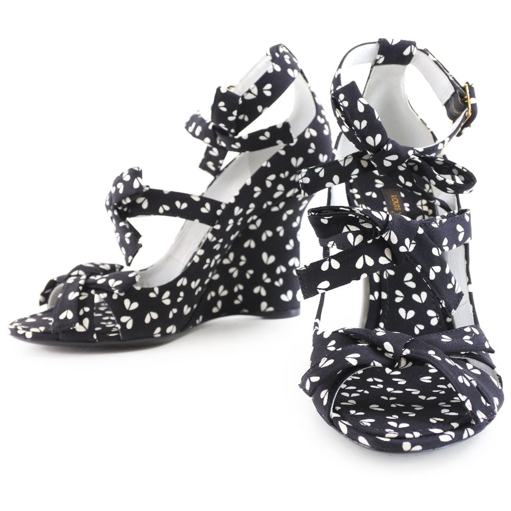 Louis Vuitton One Piece Silk Black Two-Piece Set One-Piece Sandals Dresses 34/Sandals 36 1/2