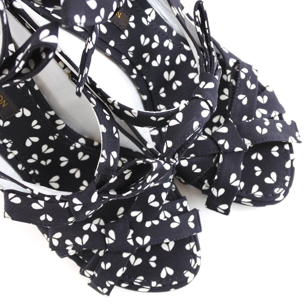 Louis Vuitton One Piece Silk Black Two-Piece Set One-Piece Sandals Dresses 34/Sandals 36 1/2