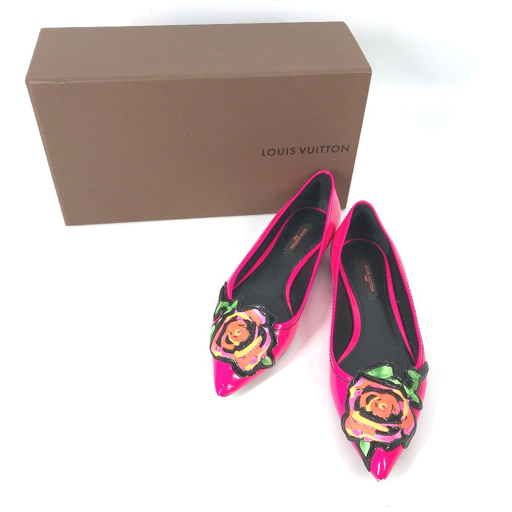 Louis Vuitton Pumps Leather Pink Graffiti Rose Rose Rose Women 36
