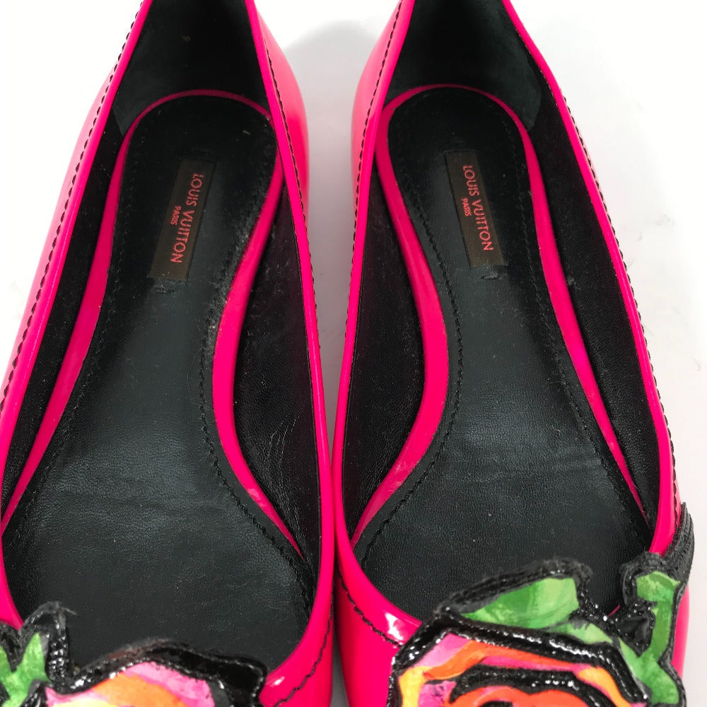 Louis Vuitton Pumps Leather Pink Graffiti Rose Rose Rose Women 36