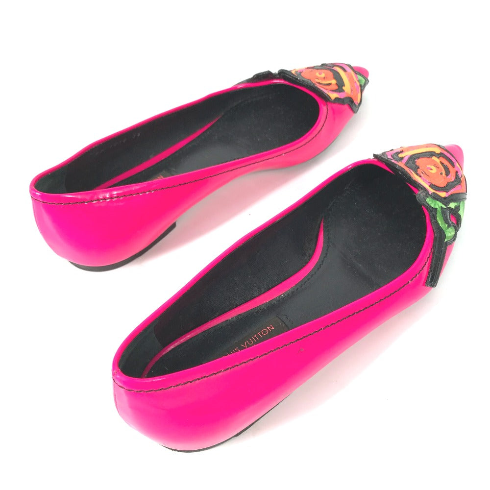 Louis Vuitton Pumps Leather Pink Graffiti Rose Rose Rose Women 36