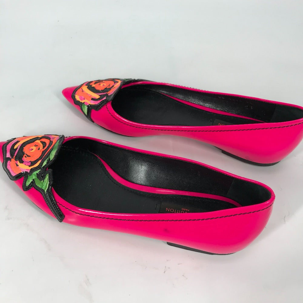 Louis Vuitton Pumps Leather Pink Graffiti Rose Rose Rose Women 36