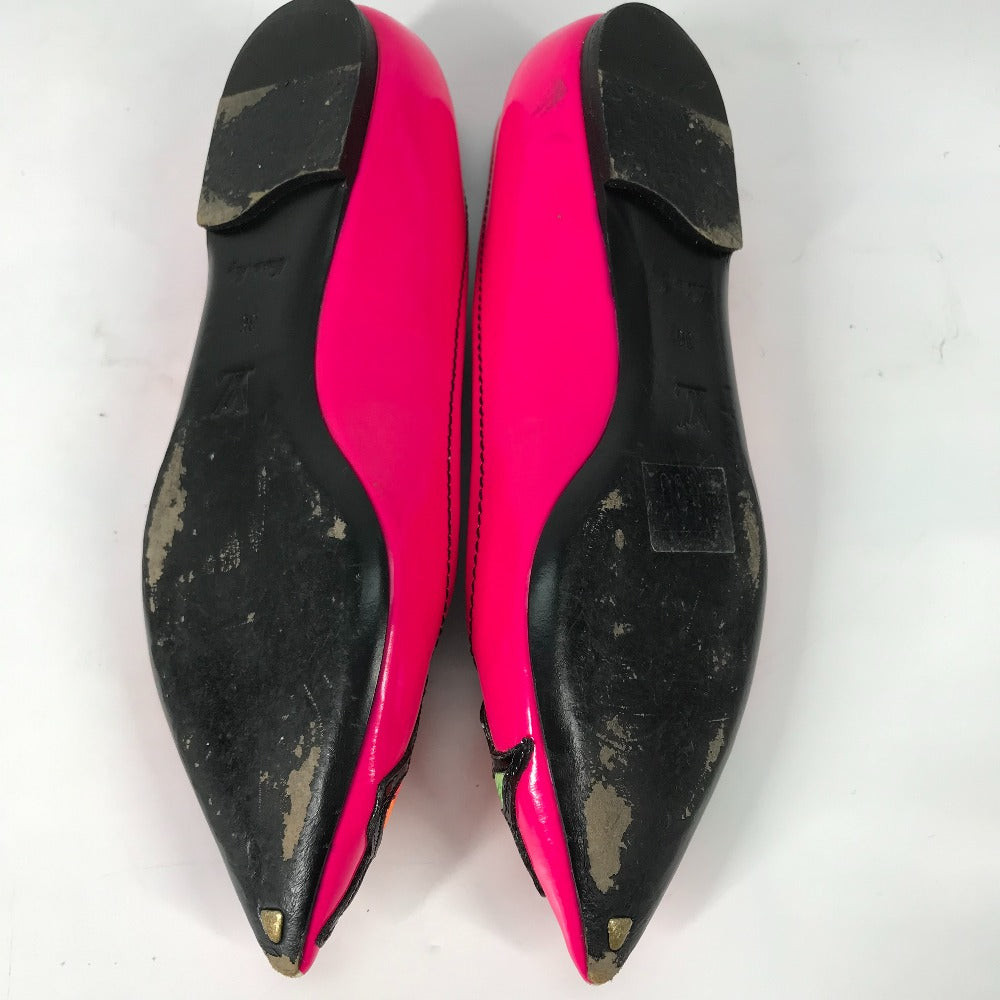 Louis Vuitton Pumps Leather Pink Graffiti Rose Rose Rose Women 36
