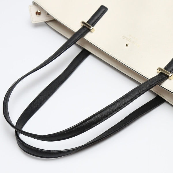 Kate Spade Tote Bag Leather Black X Cream Kate Spade Women