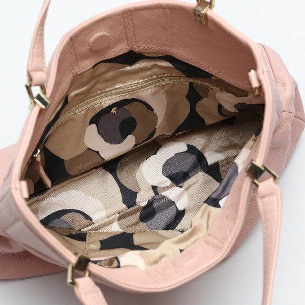 Kate Spade Handbag Leather Salmon Pink Calfskin No Strap Women