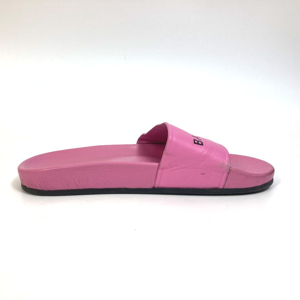 Balenciaga Sandals 517226 Leather Pink Logo Women 38