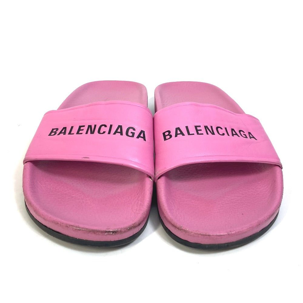 Balenciaga Sandals 517226 Leather Pink Logo Women 38