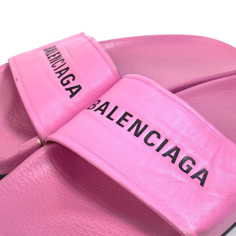 Balenciaga Sandals 517226 Leather Pink Logo Women 38