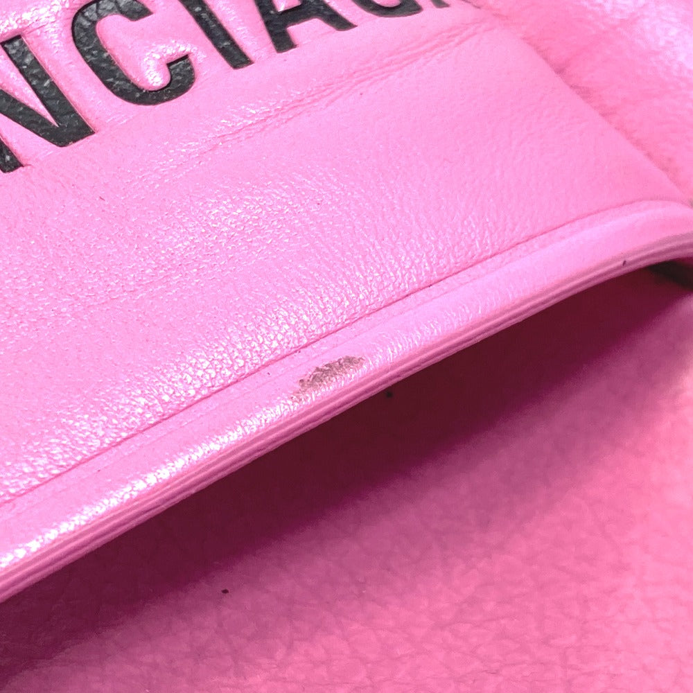 Balenciaga Sandals 517226 Leather Pink Logo Women 38
