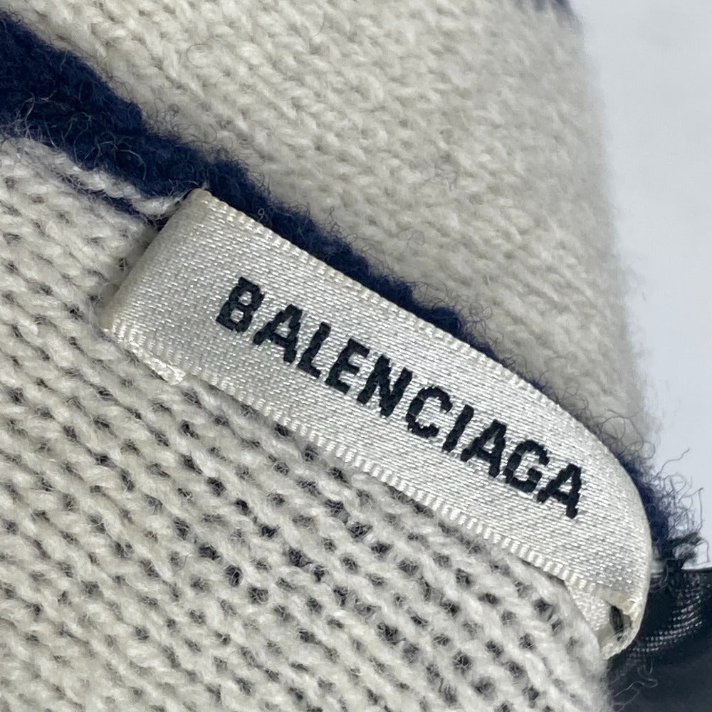Balenciaga Knit Hat 633717 Wool Navy By Color Logo Mens