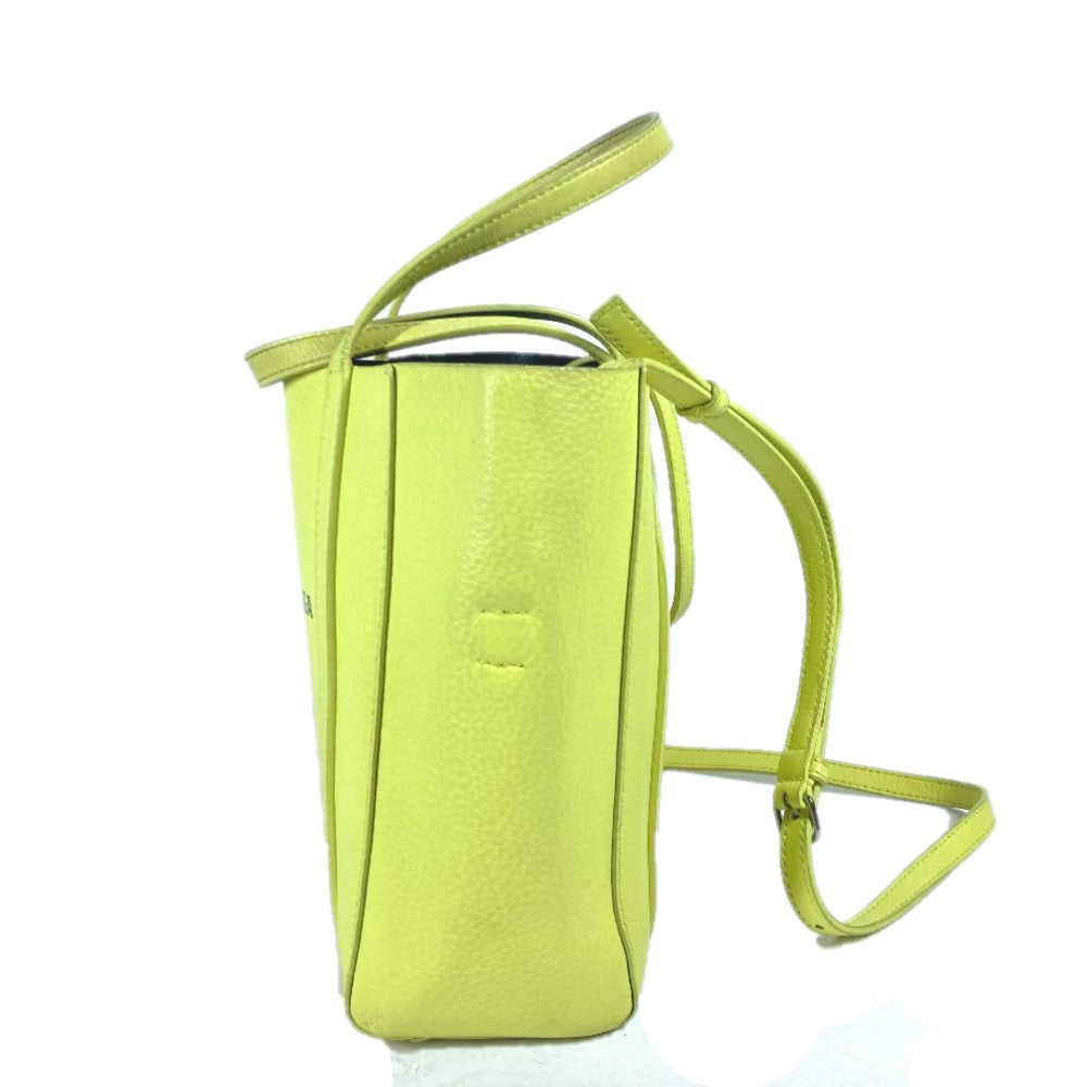 Balenciaga Shoulder Bag 551815 Leather Yellow Logo Everyday Tote Bag Xxs Women