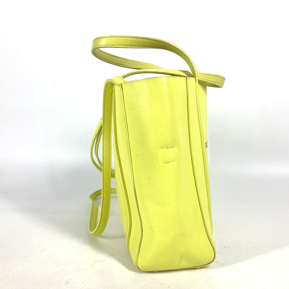 Balenciaga Shoulder Bag 551815 Leather Yellow Logo Everyday Tote Bag Xxs Women