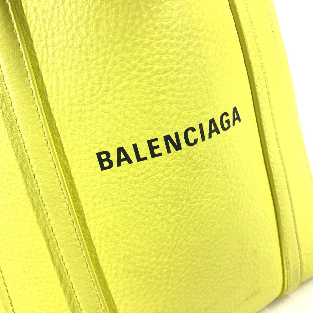 Balenciaga Shoulder Bag 551815 Leather Yellow Logo Everyday Tote Bag Xxs Women