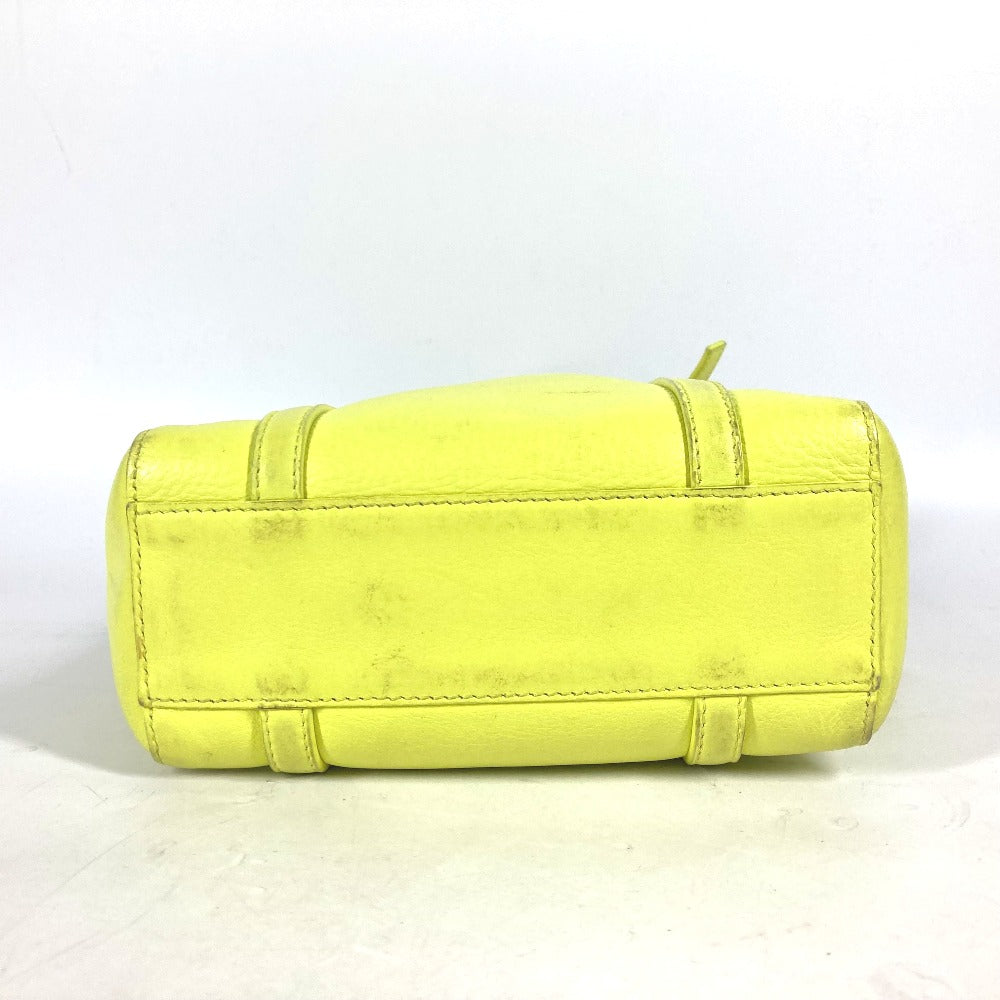Balenciaga Shoulder Bag 551815 Leather Yellow Logo Everyday Tote Bag Xxs Women