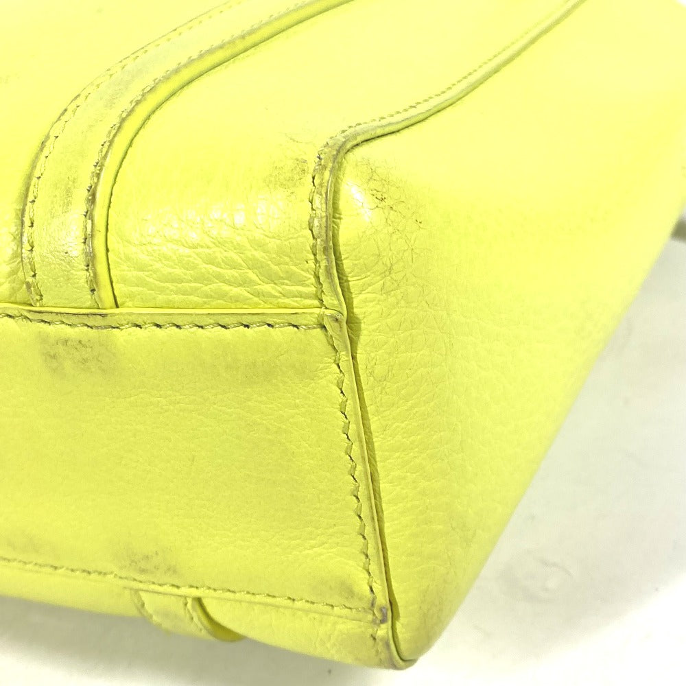 Balenciaga Shoulder Bag 551815 Leather Yellow Logo Everyday Tote Bag Xxs Women