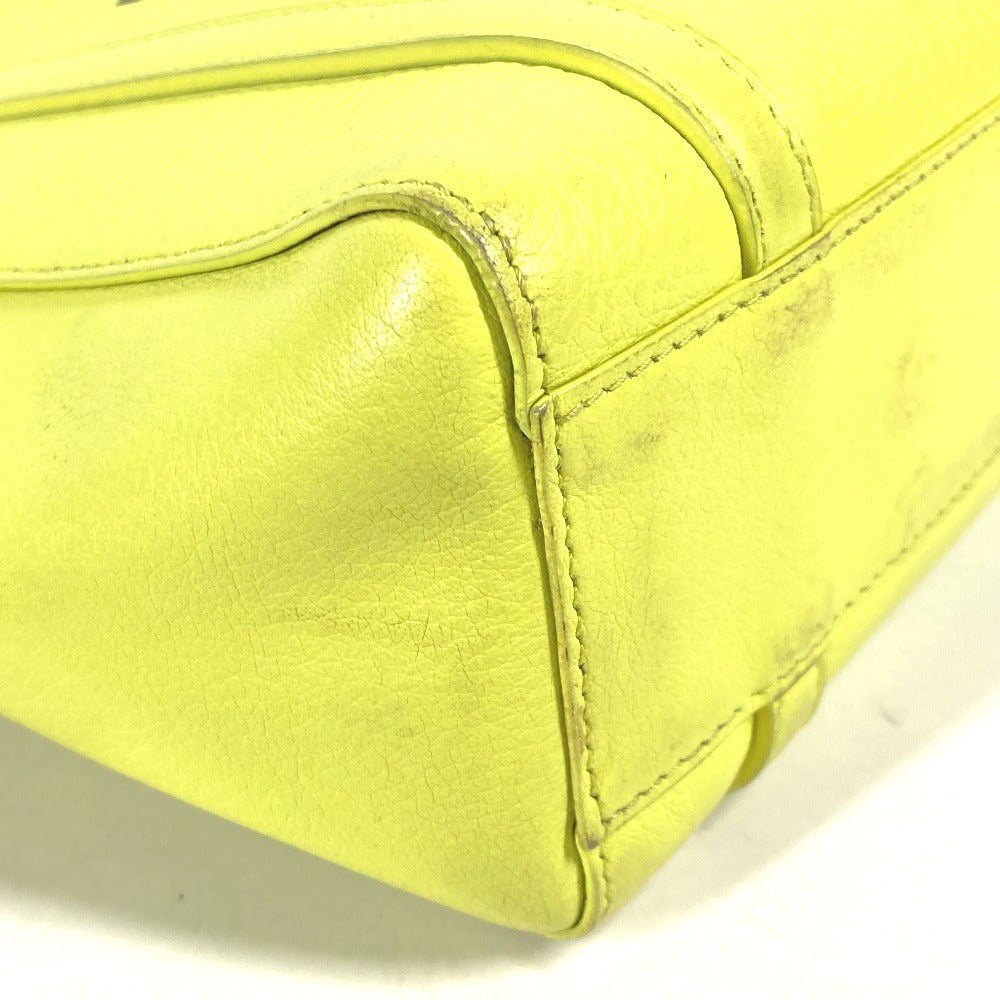 Balenciaga Shoulder Bag 551815 Leather Yellow Logo Everyday Tote Bag Xxs Women