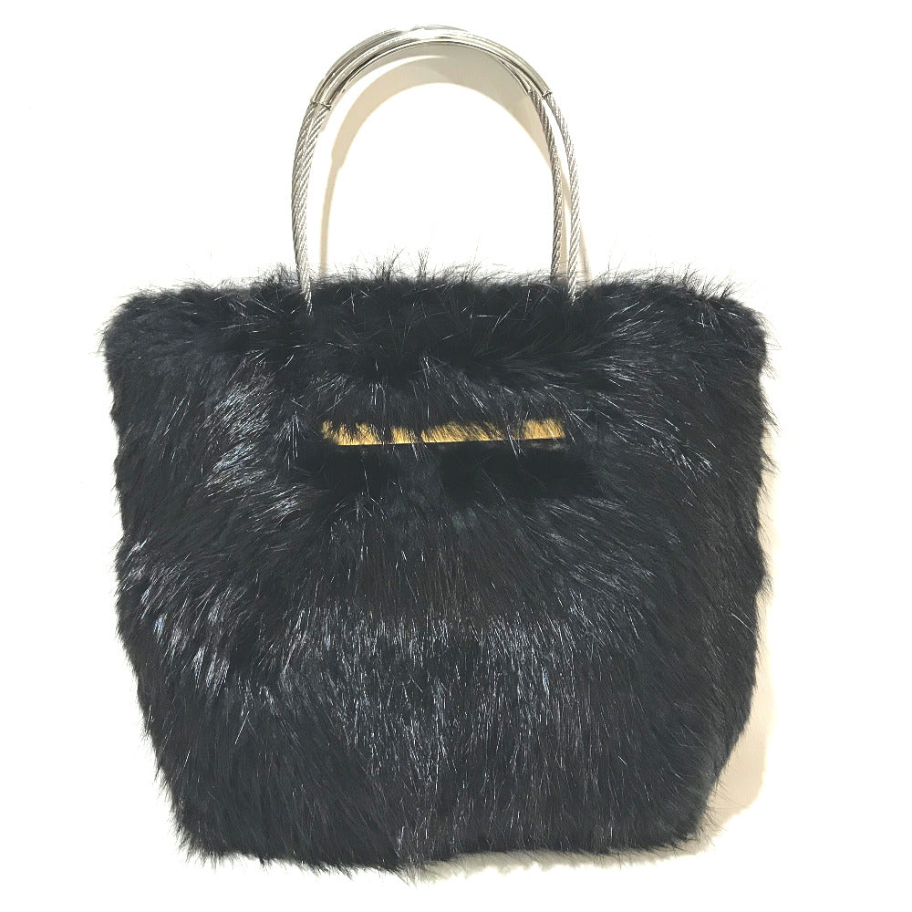 Balenciaga Handbag Fur Black Cable Fur Women