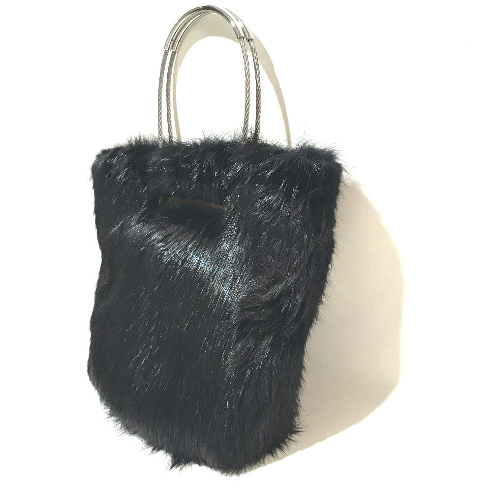 Balenciaga Handbag Fur Black Cable Fur Women