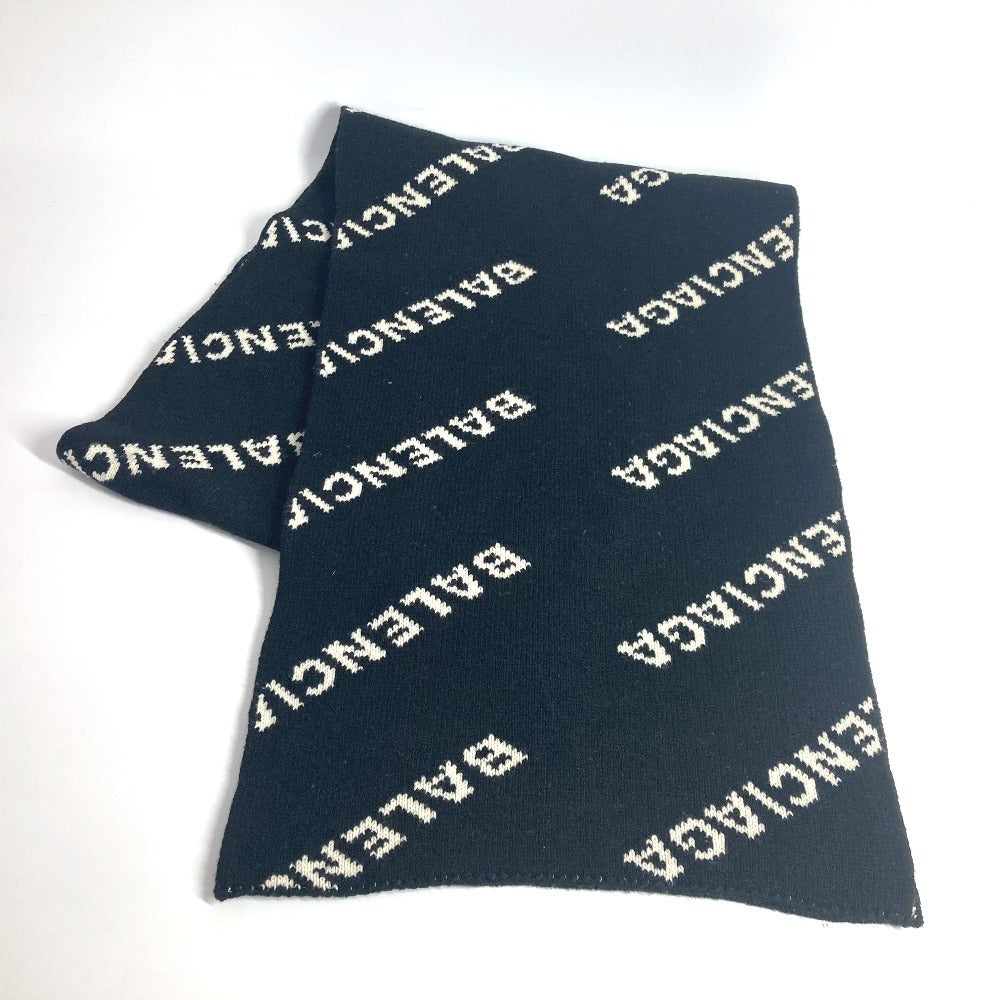 Balenciaga Scarf 555276 Wool, Camel Black Logo