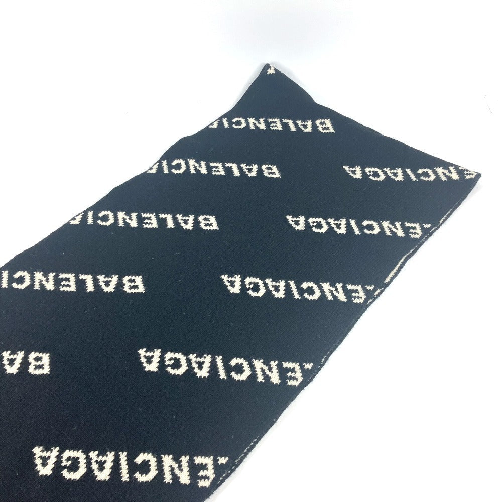 Balenciaga Scarf 555276 Wool, Camel Black Logo