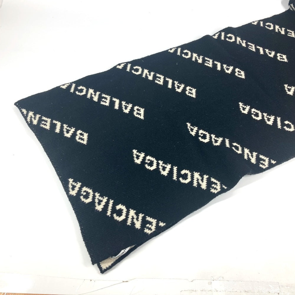 Balenciaga Scarf 555276 Wool, Camel Black Logo