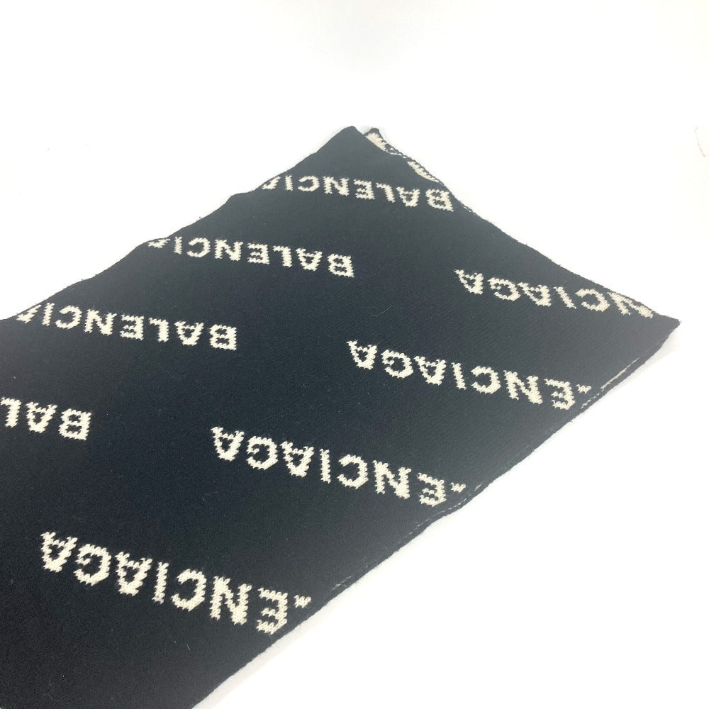 Balenciaga Scarf 555276 Wool, Camel Black Logo