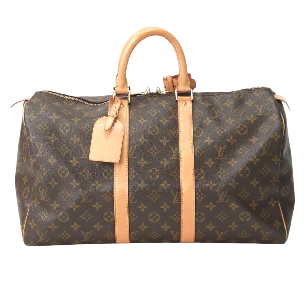 Louis Vuitton Boston Duffel Bag M41428 Monogram Canvas Brown Travel Bag Monogram Keepall 45