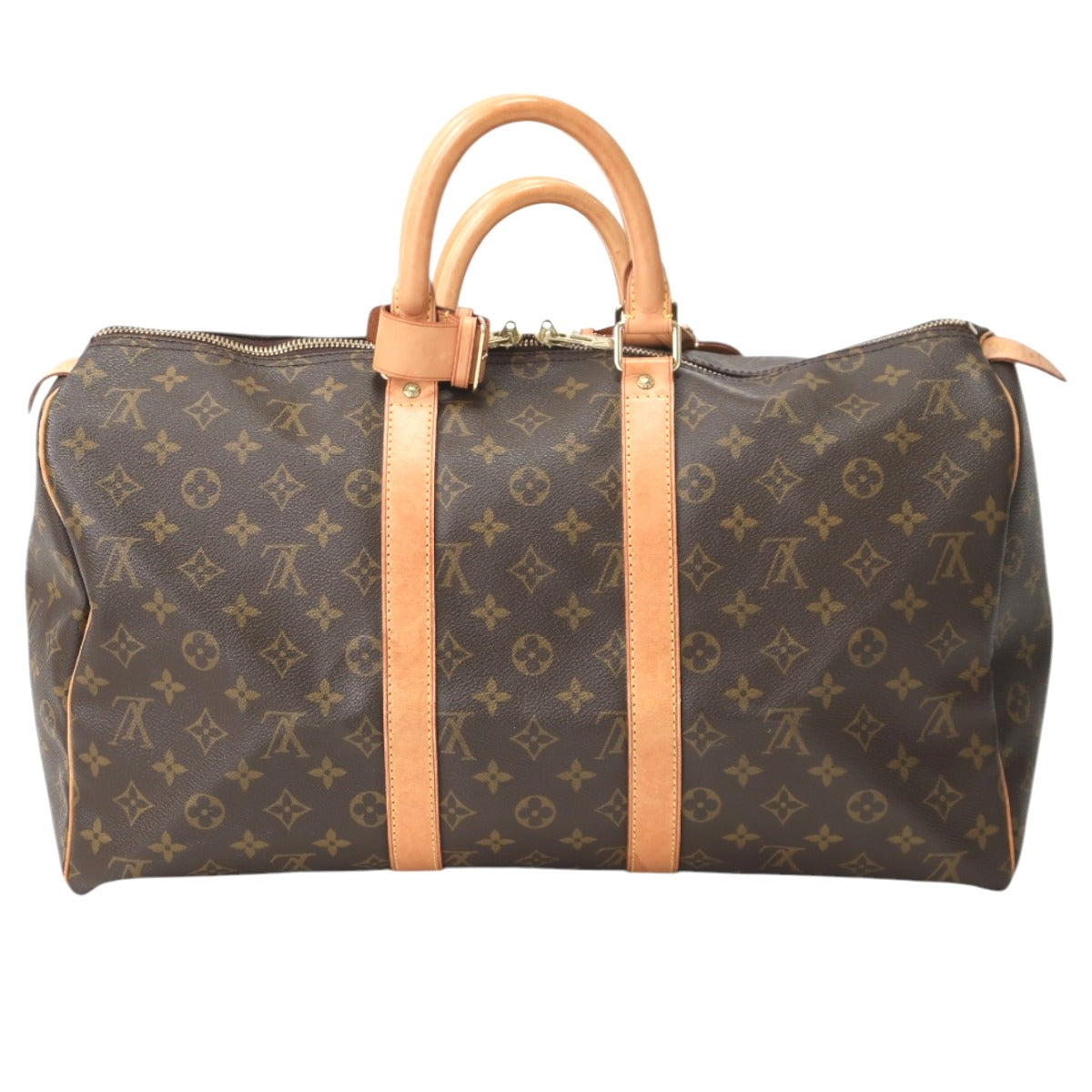Louis Vuitton Boston Duffel Bag M41428 Monogram Canvas Brown Travel Bag Monogram Keepall 45