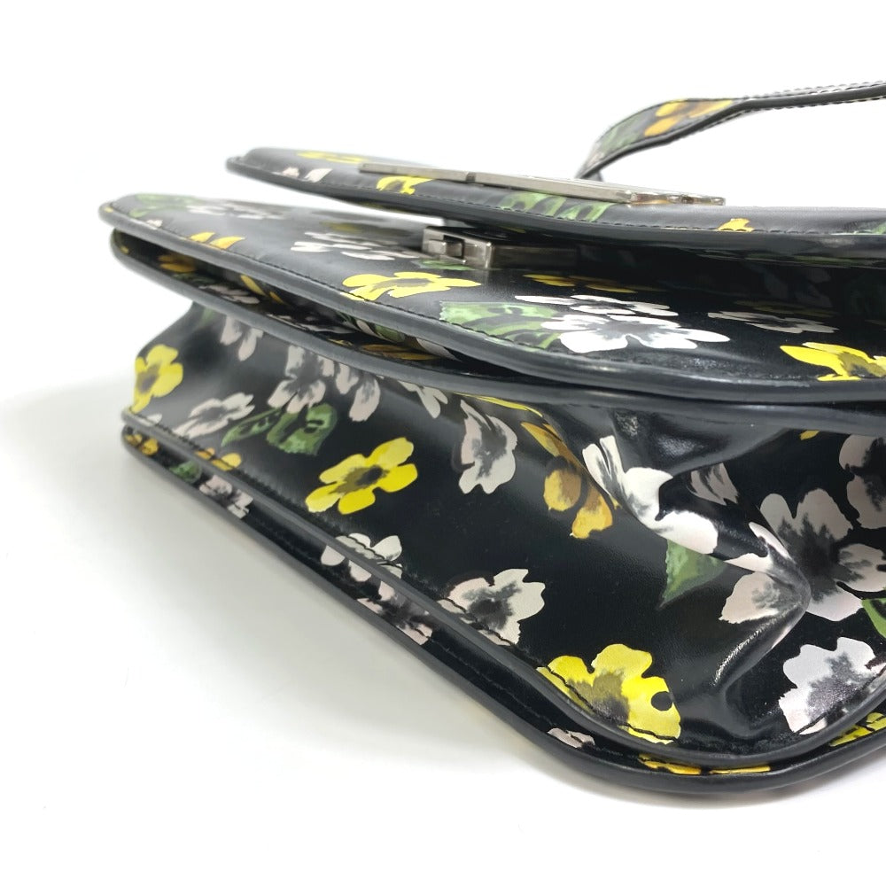 Balenciaga Shoulder Bag 674693 Leather Black Gossip Gossip Flower