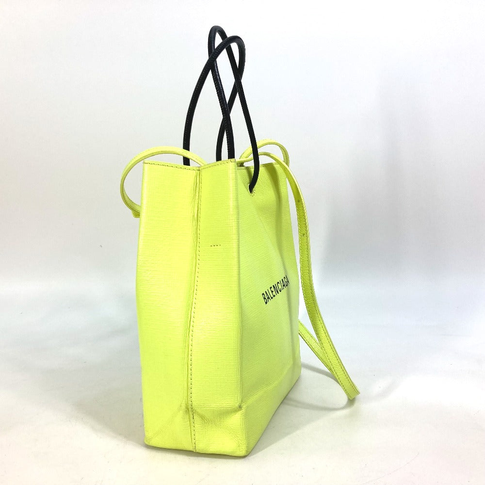 Balenciaga Tote Bag 568817 Leather Yellow Shoulder Bag Crossbody Shopping Tote Xs Women
