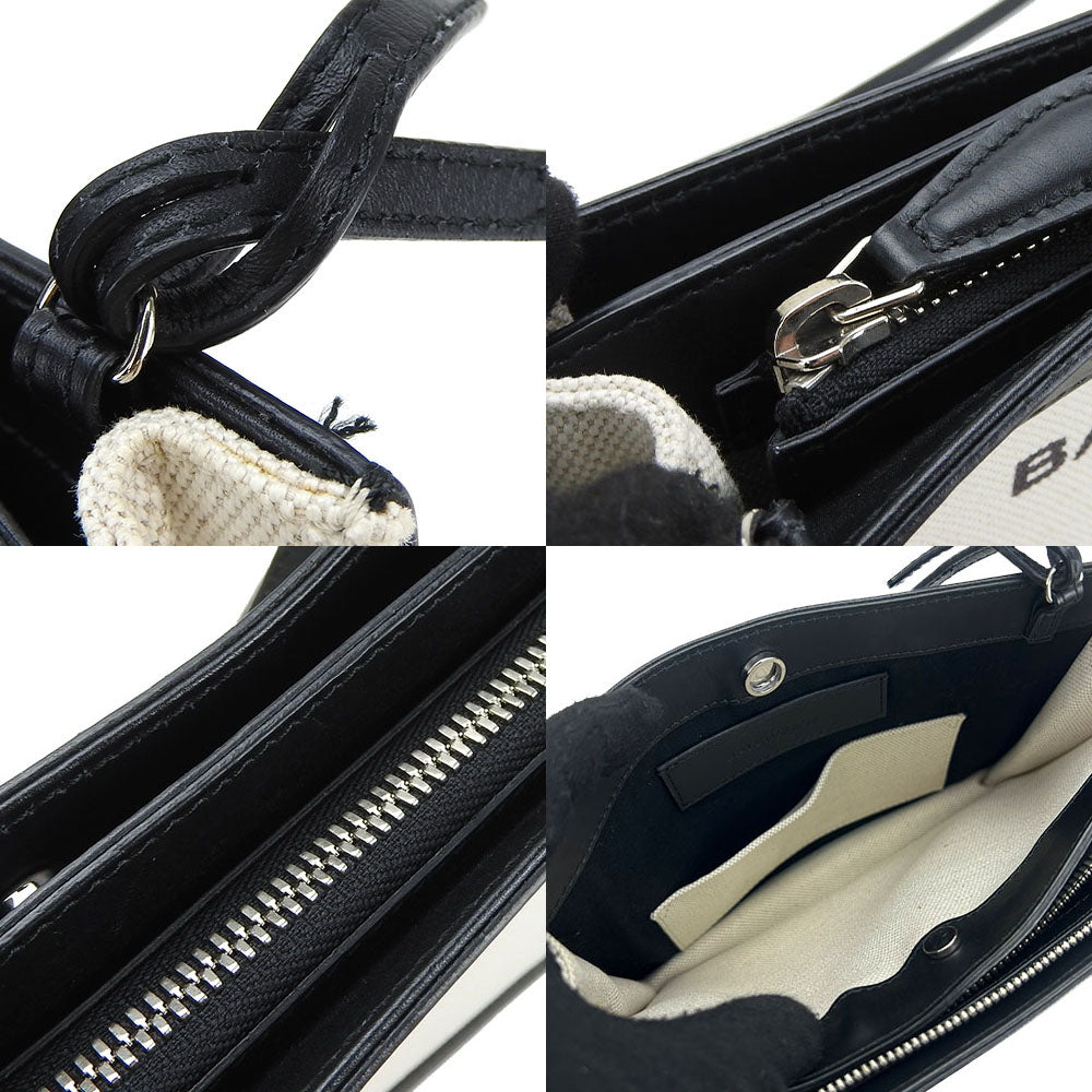 Balenciaga Shoulder Bag 390641 Canvas, Leather Ivory Navy Pochette Women