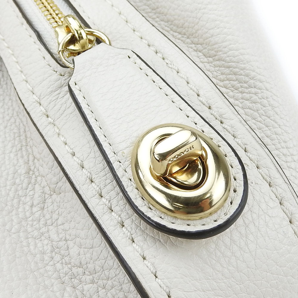 Coach Shoulder Bag 57125 Leather White Women