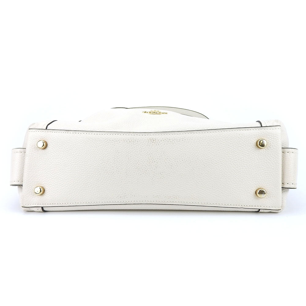 Coach Shoulder Bag 57125 Leather White Women