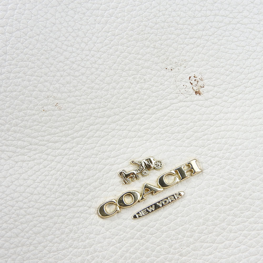 Coach Shoulder Bag 57125 Leather White Women