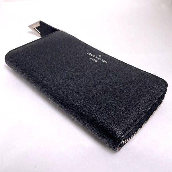 Louis Vuitton Long Wallet Purse N60146 Leather Noir Voca Stains All Leather Parnasea Portefeuille
