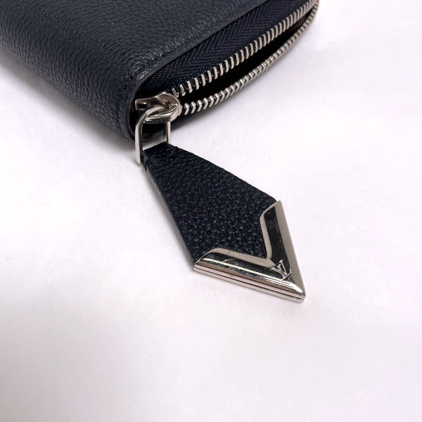 Louis Vuitton Long Wallet Purse N60146 Leather Noir Voca Stains All Leather Parnasea Portefeuille