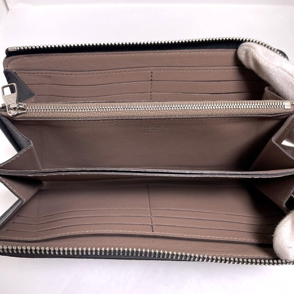 Louis Vuitton Long Wallet Purse N60146 Leather Noir Voca Stains All Leather Parnasea Portefeuille