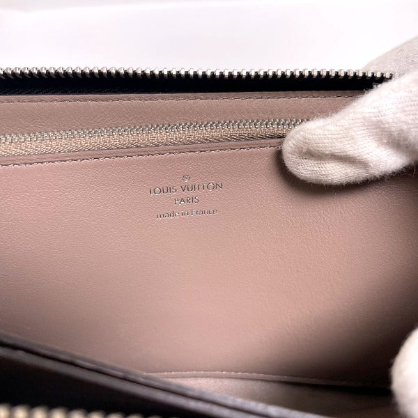 Louis Vuitton Long Wallet Purse N60146 Leather Noir Voca Stains All Leather Parnasea Portefeuille