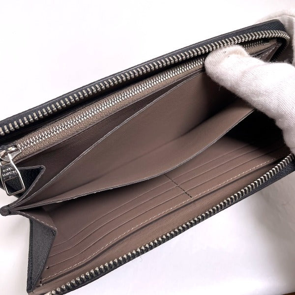 Louis Vuitton Long Wallet Purse N60146 Leather Noir Voca Stains All Leather Parnasea Portefeuille