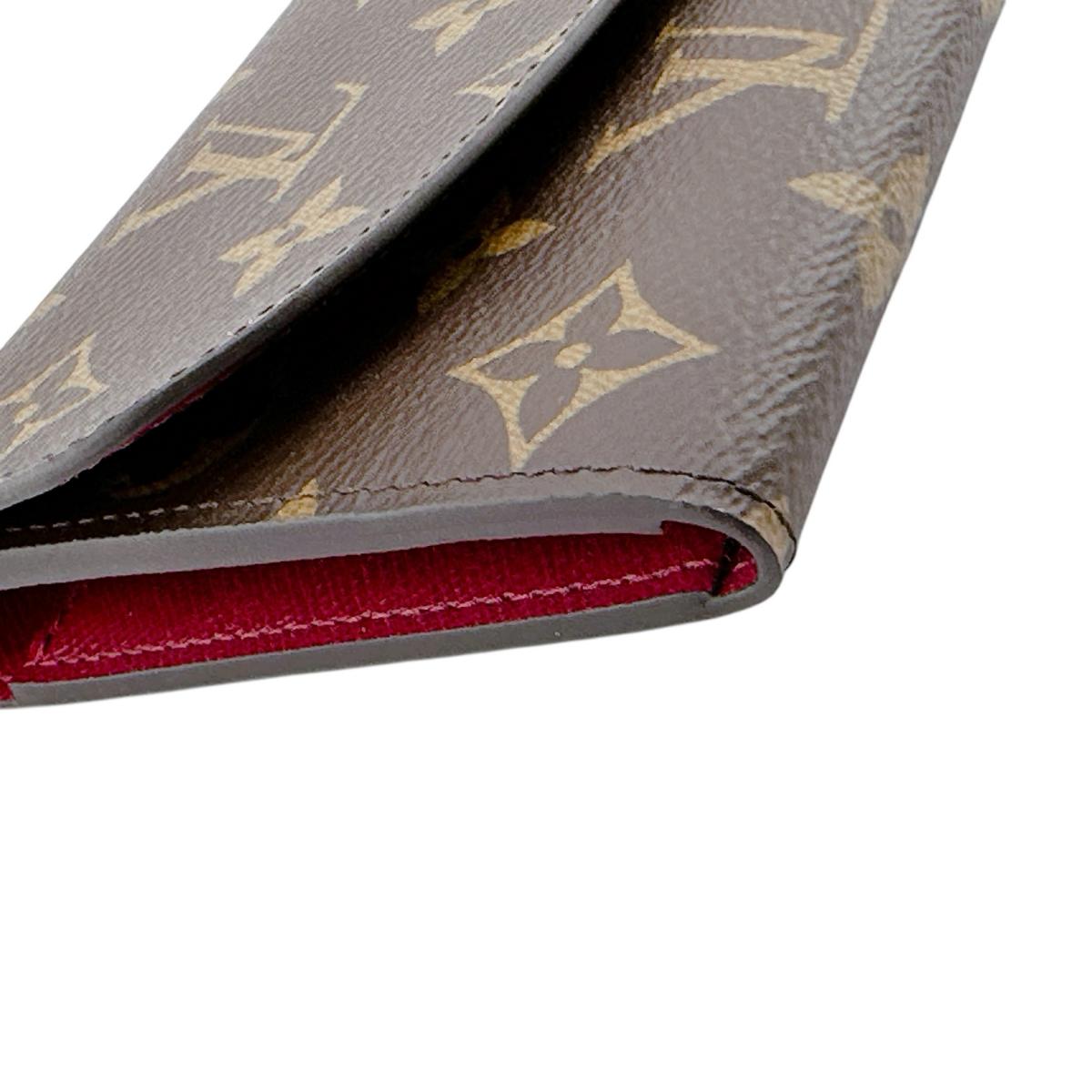 Louis Vuitton Long Wallet Purse M60136 Monogram Canvas Brown X Rouge 2 Fold Long Wallet Monogram