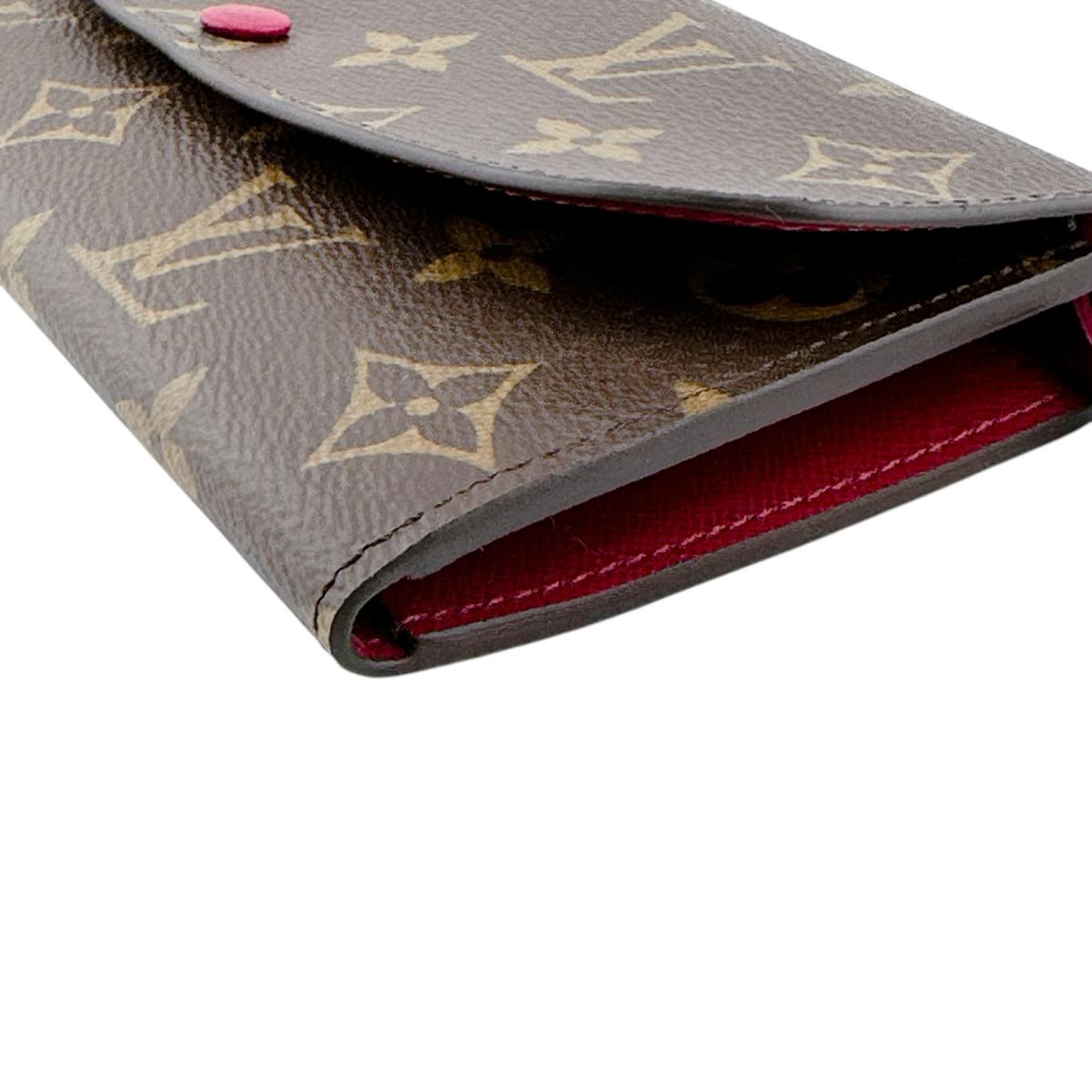 Louis Vuitton Long Wallet Purse M60136 Monogram Canvas Brown X Rouge 2 Fold Long Wallet Monogram