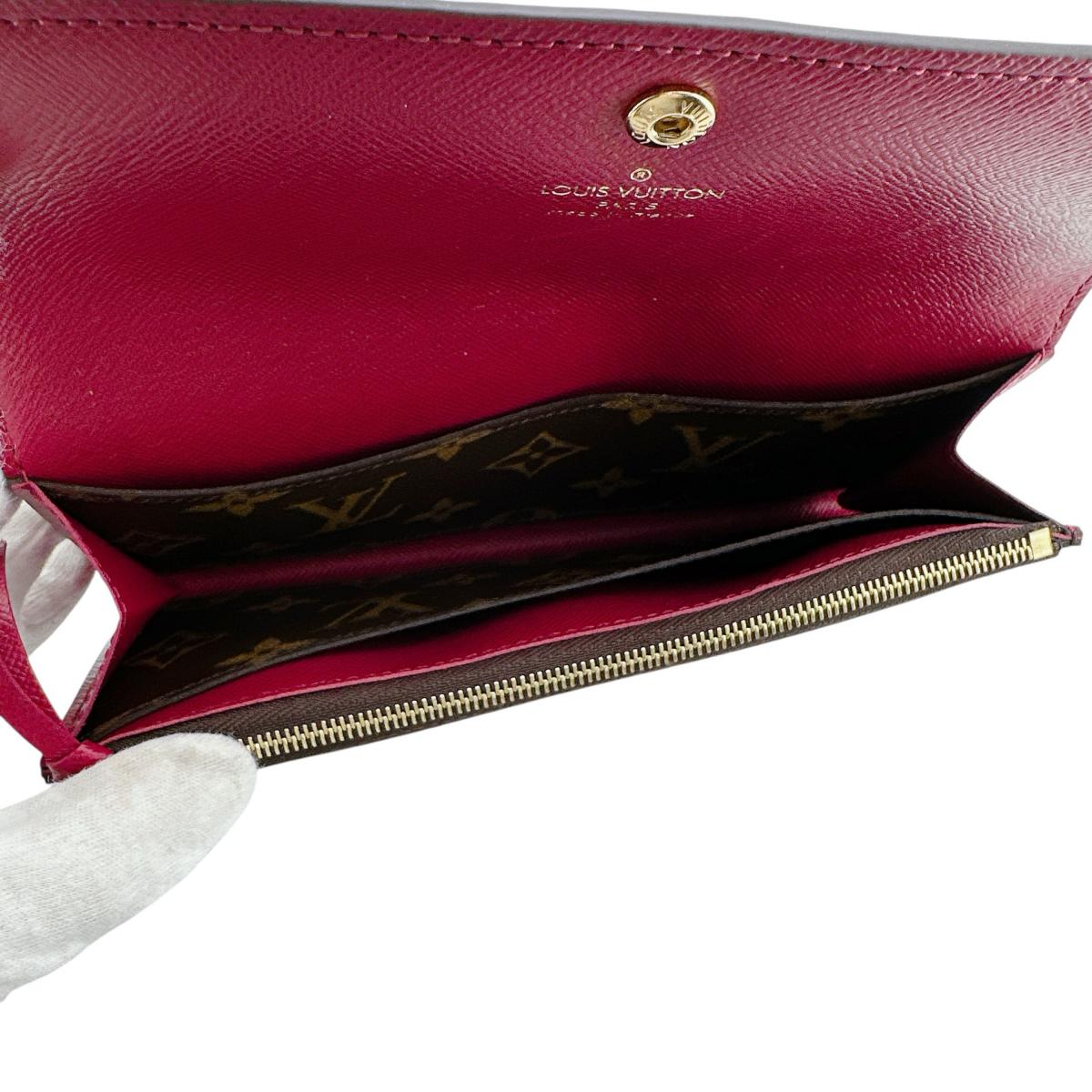 Louis Vuitton Long Wallet Purse M60136 Monogram Canvas Brown X Rouge 2 Fold Long Wallet Monogram