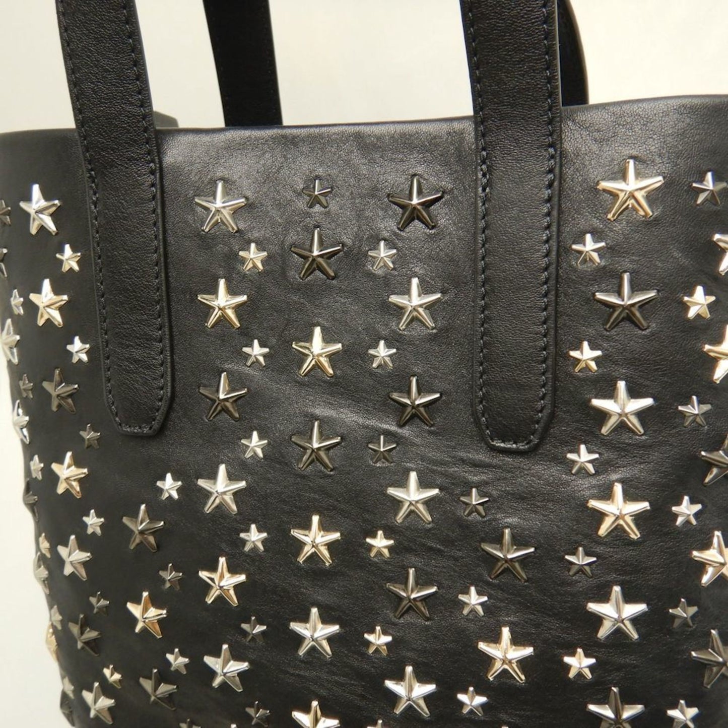 Jimmy Choo Tote Bag Star Studs Leather Black 252748